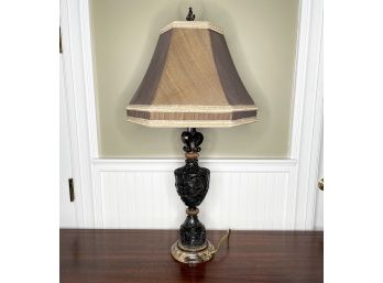 A Bronze And Marble Neoclassical Style Lamp
