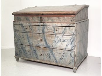 A 19th Century Tole Painted Pine Writing Desk