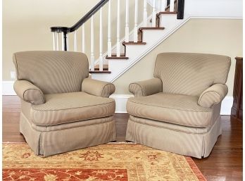 A Pair Of Upholstered Armchairs By Century Furniture