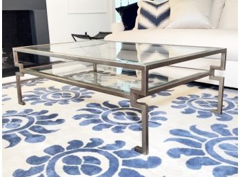A Gorgeous Modern Metal And Glass Coffee Table