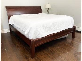 A King Size Hardwood Bedstead By Pottery Barn