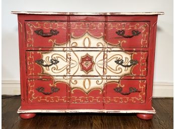 A Vintage Faux Distressed Painted Wood Dresser