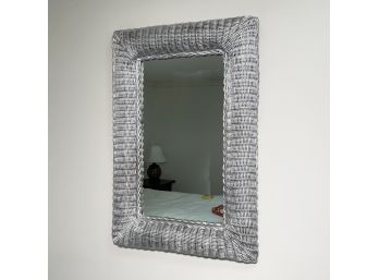 A Glamorous Silver Wicker Mirror