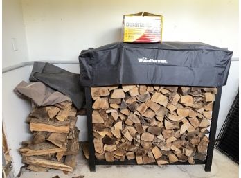 Firewood, A Rack, And Accessories