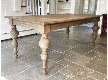 A Weathered Oak Dining Table From Restoration Hardware