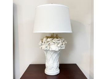 A Shell Themed Ceramic Accent Lamp
