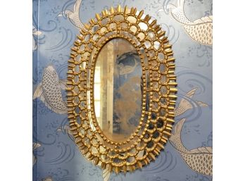 A Vintage Brass Framed Mirror
