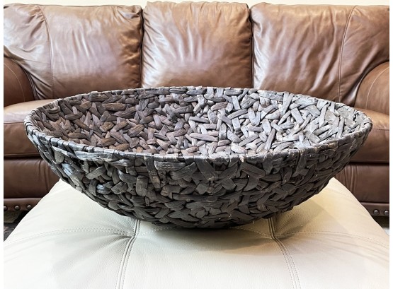 A Large Decorative Woven Bowl