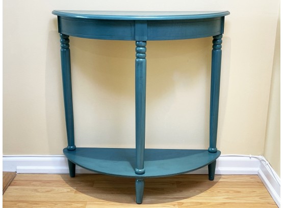 A Painted Wood Demi Lune Console Table