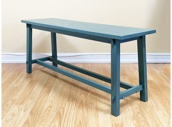 A Painted Pine Farmhouse Bench