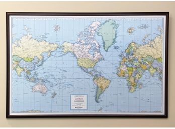 A Large Framed Map Of The World