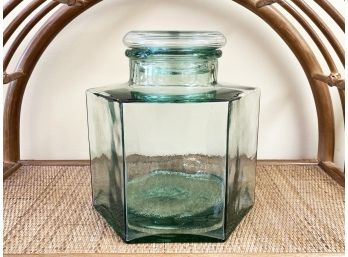 A Large Glass Cookie Or Candy Jar