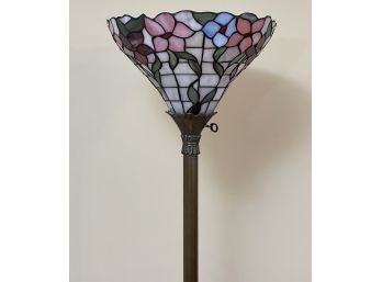 A Tiffany Style Stained Glass Torchiere