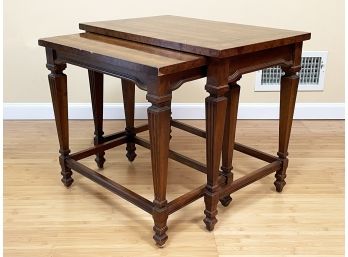 A Pair Of Burl Wood Nesting Tables