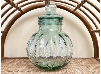 A Large Glass Cookie Or Candy Jar