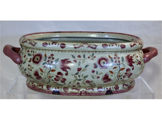 Contemporary Chinese Porcelain Floral Decorated Foot Bath