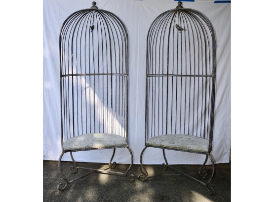 Pair Of Outdoor Birdcage Style Chairs