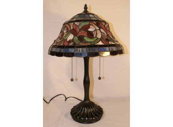 Tiffany-Style Lead Glass Lamp- Made By Quoizel