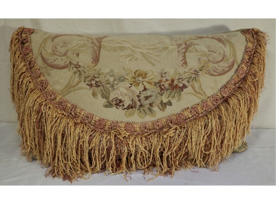 Antique Large Hand Woven French Aubusson Silk Pillow