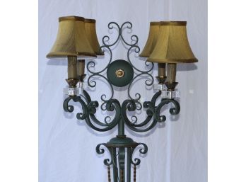 Four Light Forged Wrought Iron Floor Lamp