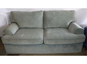Two Seat Teal Chenille Sofa