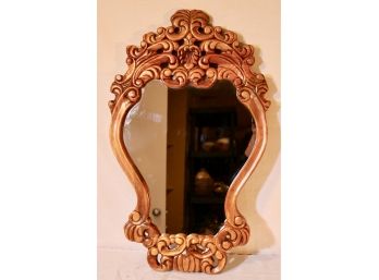 Heavily Carved Wood Mirror