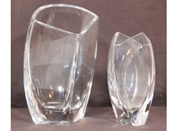 Two Baccarat Crystal Glass Vases
