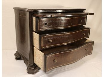 Maitland Smith Diminutive Serpentine Front Bachelors Chest Of Drawers