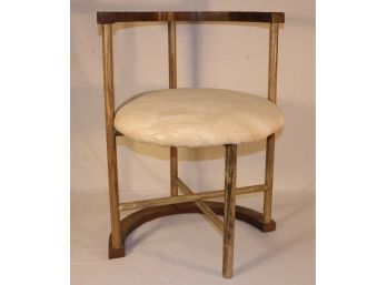 Semi-Circle Hardwood Chair With Padded Muslim Seat