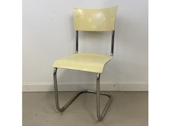 Vintage Yellow Slezak Chrome Side Chair