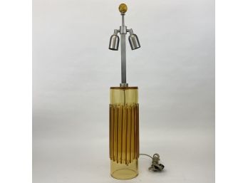 High Quality Vintage Amber Glass Midcentury Lamp