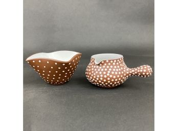Pair Of Denmark And Norway Polka Dot Ceramics