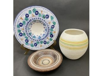 Three Vintage Italian Pottery Pieces Raymor