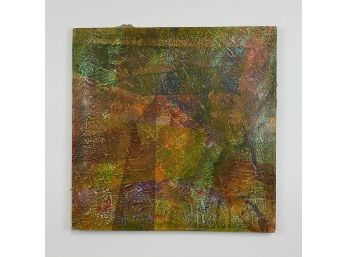Highly Textured Vintage Abstract Painting On Canvas