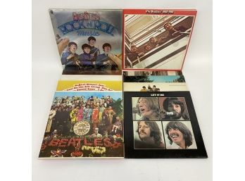 Lot Of 10 Beatles Record Albums Let It Be, Abbey Road, Sgt Pepper