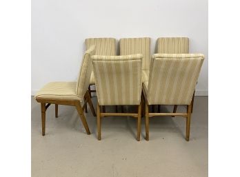 Lot Of 6 Vintage Upholstered English Dining Chairs