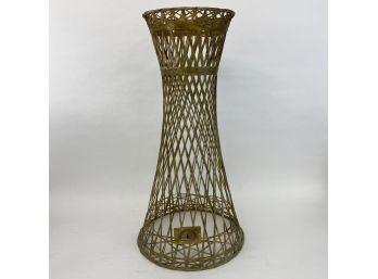 Vintage Peacock Woven Wicker Plant Stand
