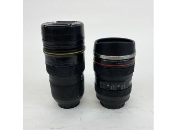 Pair Of Camera Lens Travel Mugs