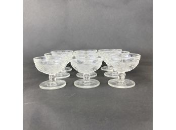 Lot Of 9 Glass  Sherbets Federal Heritage Depression Glass