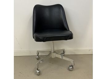 Vintage Rolling Office Chair With Chrome Base