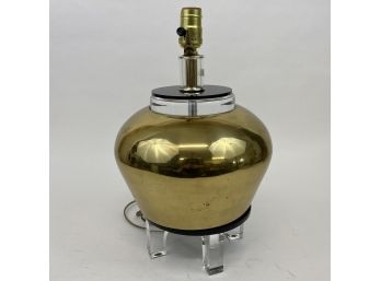Vintage Brass And Lucite Table Lamp