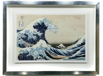 Hokusai - Great Wave - Giclee Print - Silver Frame