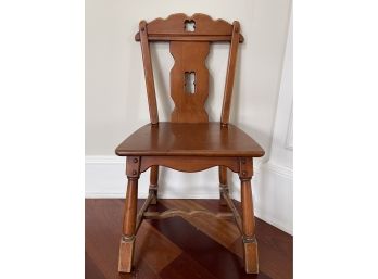 Vintage Solid Wood Fiddle Back Desk Chair