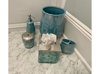 5- Piece Turquoise Bathroom Set