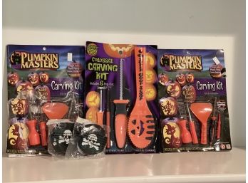 Three Pumpkin Carving Kits & Pirate Eye Patches