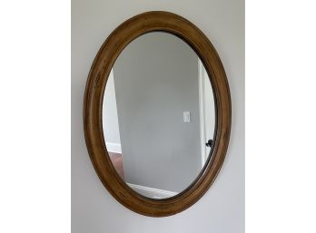 Oak Tone Wooden Oval Mirror
