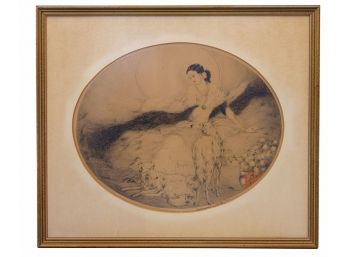 Louis Icart ( French, 1888- 1950 ) Original Colored Etching - Pencil Signed