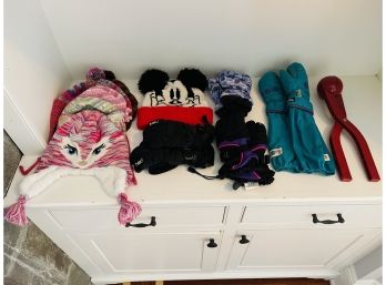 Childrens Hats, Gloves And Snowball Maker