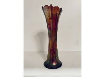 Vintage Iridescent Carnival Glass Vase