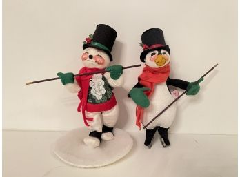 Two Annalee 9- Inch Holiday Dolls